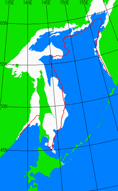 1月15日の海氷分布図