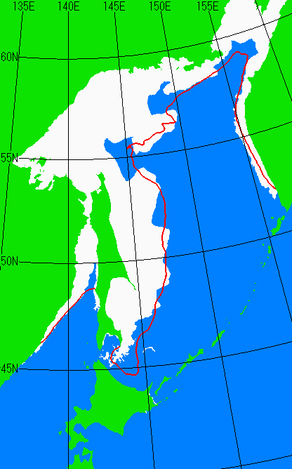 1月20日の海氷分布図