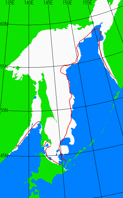 1月31日の海氷分布図