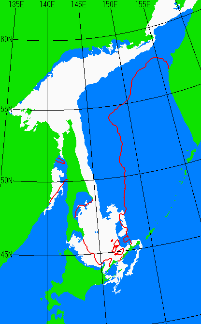 海氷分布図（オホーツク海全体）