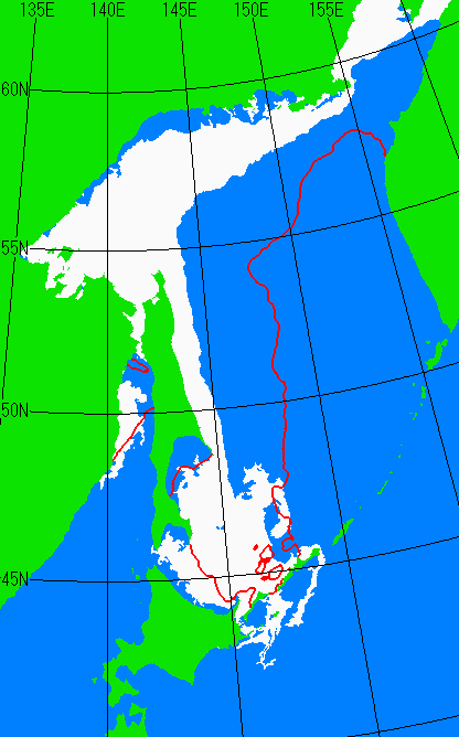 3月31日の海氷分布図