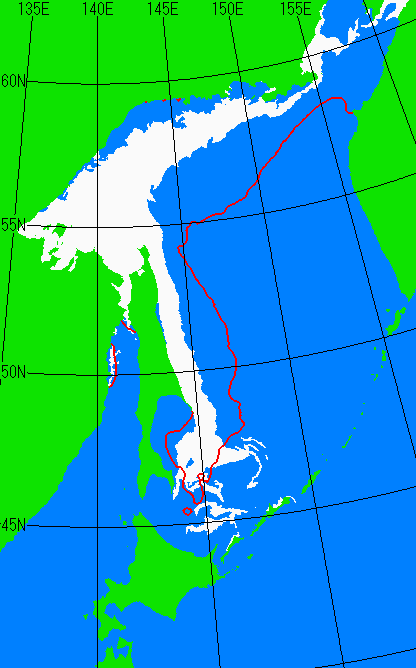 4月15日の海氷分布図