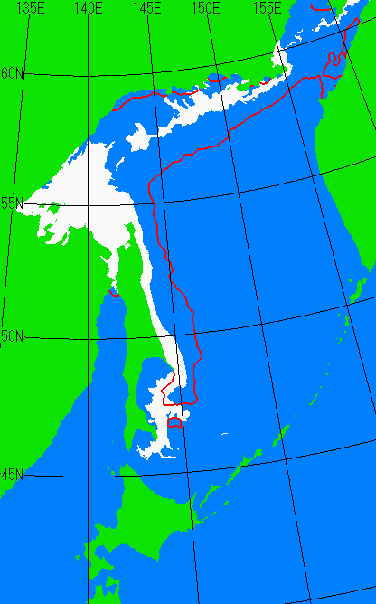 4月25日の海氷分布図