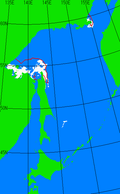 海氷分布図（オホーツク海全体）