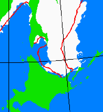 海氷分布図（北海道周辺）