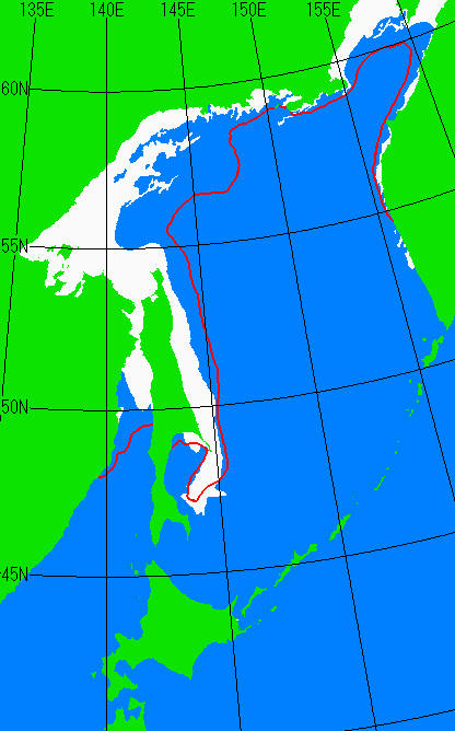 12月31日の海氷分布図