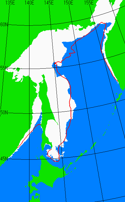 1月20日の海氷分布図