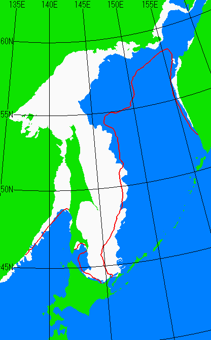 1月31日の海氷分布図