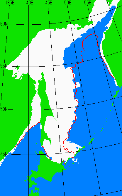 2月15日の海氷分布図