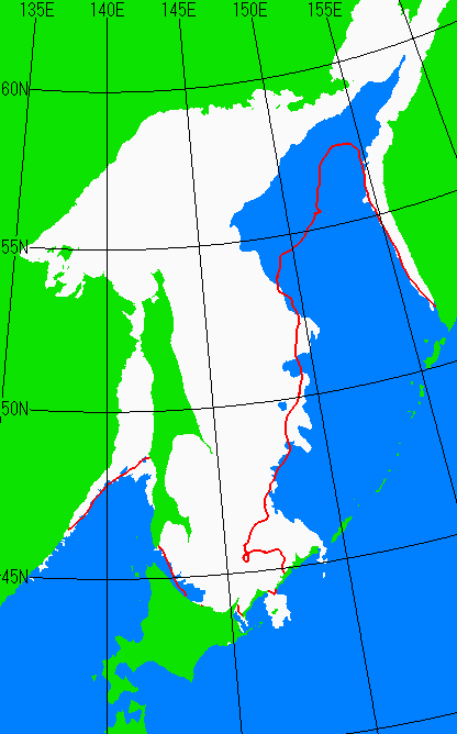 海氷分布図（オホーツク海全体）