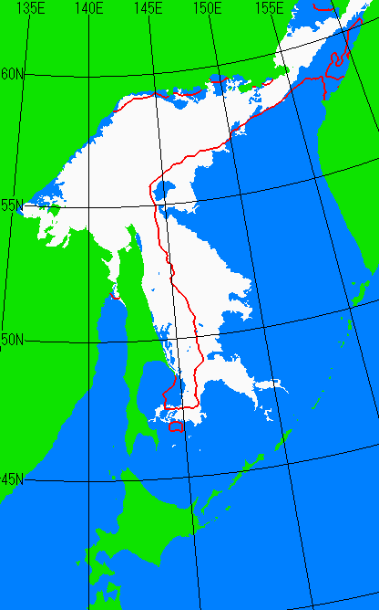 4月25日の海氷分布図