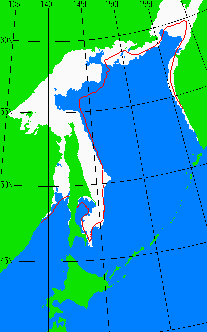 1月5日の海氷分布図