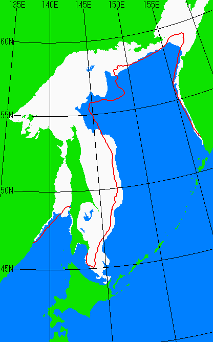 1月15日の海氷分布図