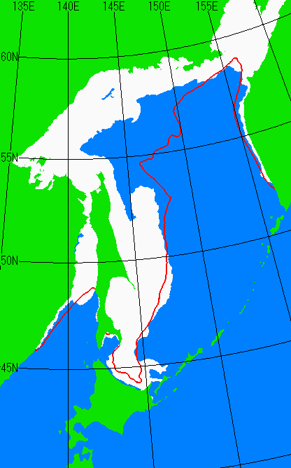 1月25日の海氷分布図