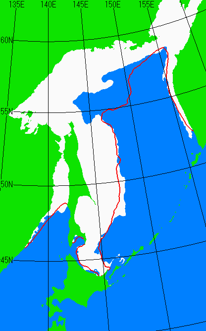 海氷分布図（オホーツク海全体）