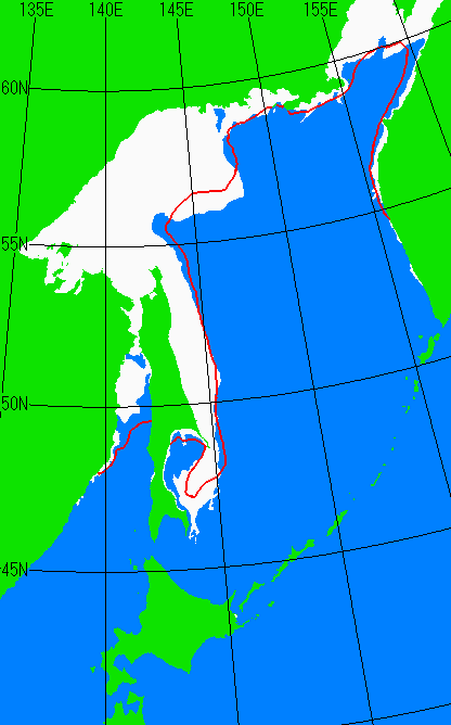 12月31日の海氷分布図