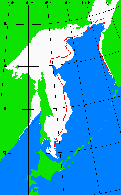 1月15日の海氷分布図