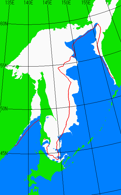 1月25日の海氷分布図