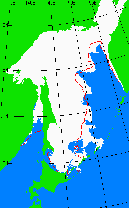 3月10日の海氷分布図