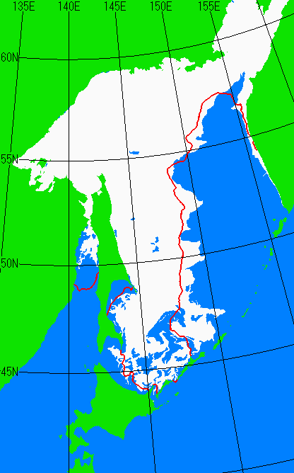 3月25日の海氷分布図