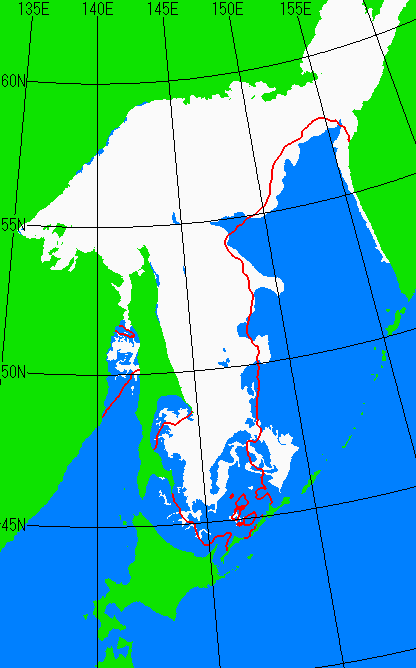 海氷分布図（オホーツク海全体）