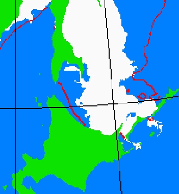 海氷分布図（北海道周辺）