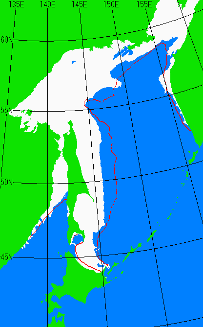 1月31日の海氷分布図