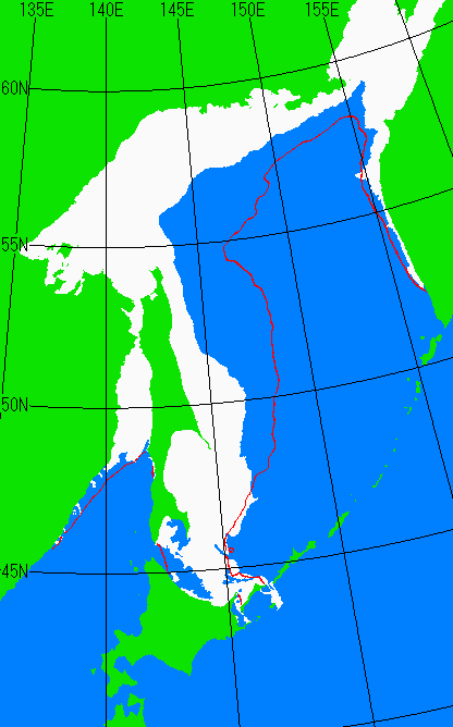 2月10日の海氷分布図