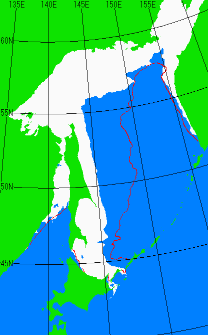 2月25日の海氷分布図