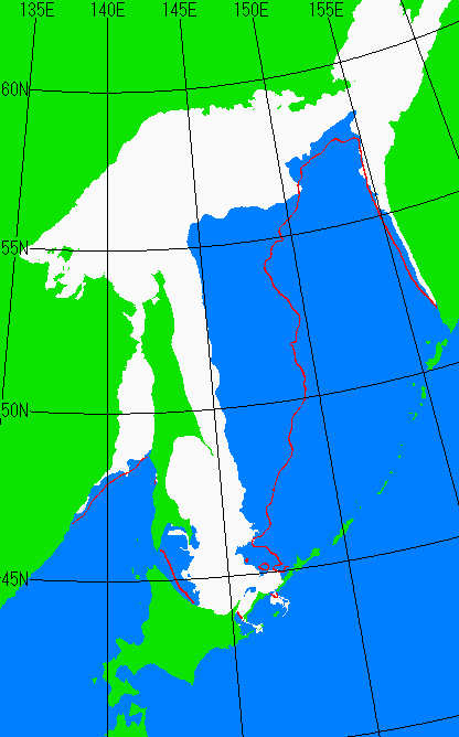 海氷分布図（オホーツク海全体）