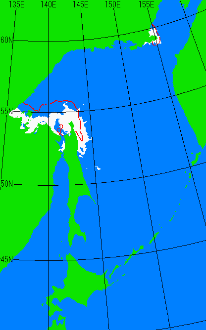 海氷分布図（オホーツク海全体）