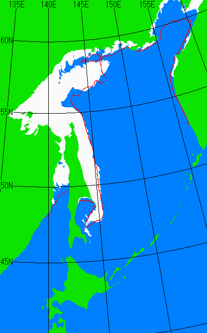 海氷分布図（オホーツク海全体）