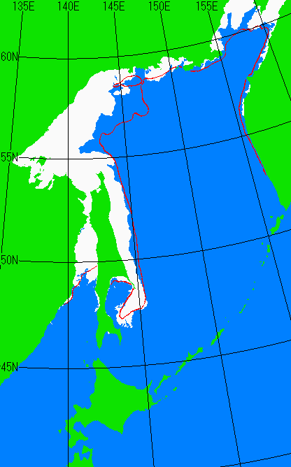 海氷分布図（オホーツク海全体）