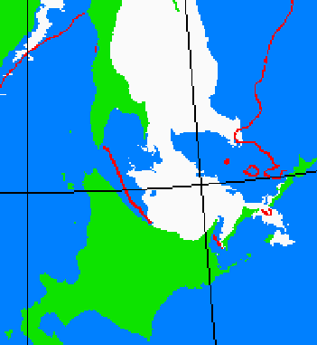 海氷分布図（北海道周辺）