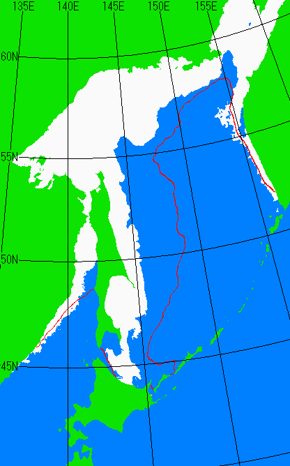 2月15日の海氷分布図