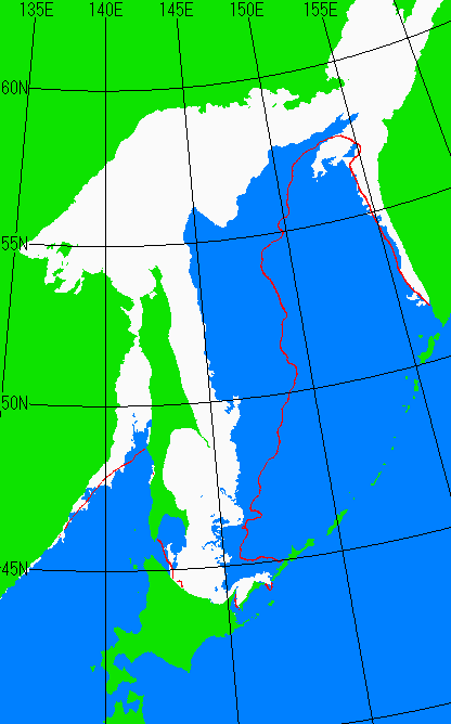 2月25日の海氷分布図