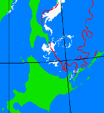 海氷分布図（北海道周辺）