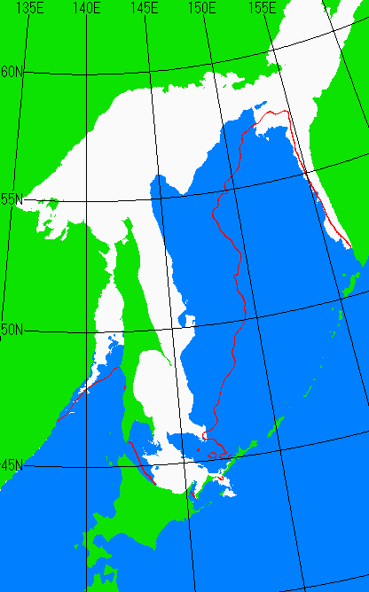 2月28日の海氷分布図