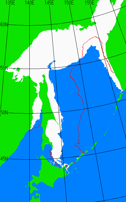 3月15日の海氷分布図