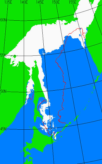 3月25日の海氷分布図