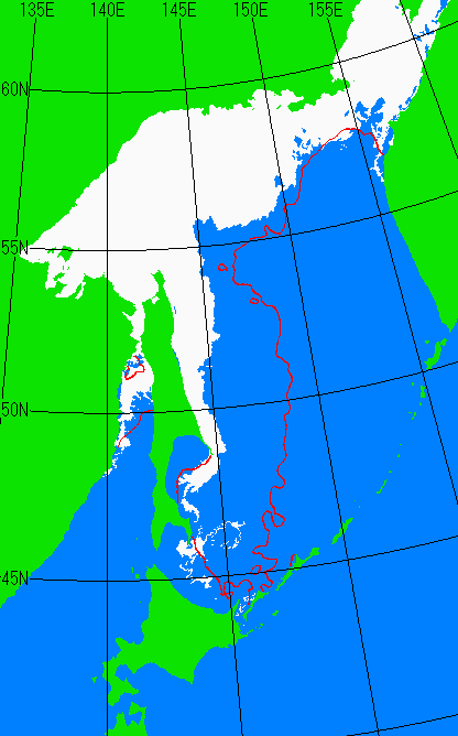海氷分布図（オホーツク海全体）