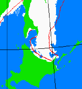 海氷分布図（北海道周辺）