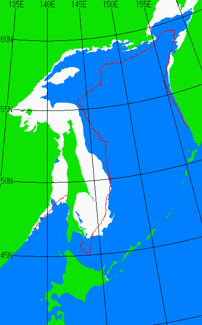 1月15日の海氷分布図