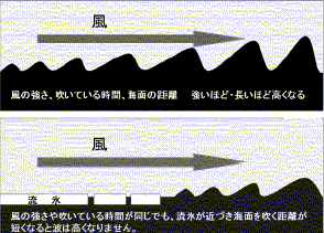 海氷と波