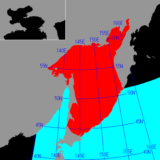 オホーツク海の海氷の解析領域