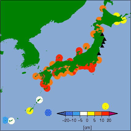 月平均潮位偏差分布