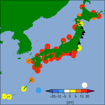 月平均潮位偏差分布