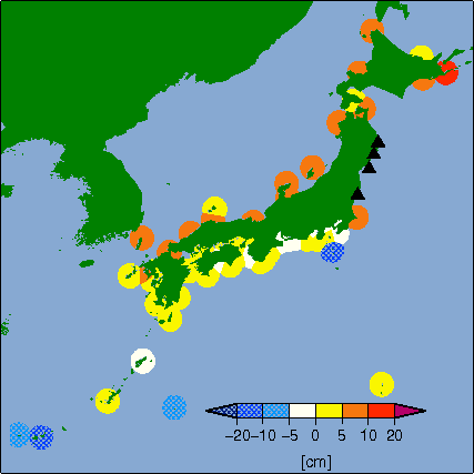 月平均潮位偏差分布
