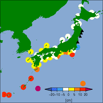 月平均潮位偏差分布