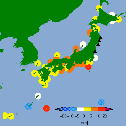 月平均潮位偏差分布
